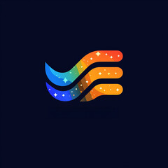 Poster - Multicolored logo featuring vibrant stars bursting with energy and radiance