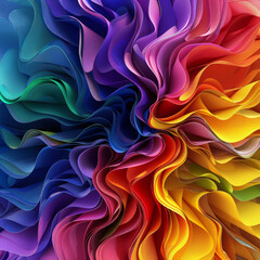 Poster - A vibrant multicolored background with abstract wavy lines creating a sense of movement and energy