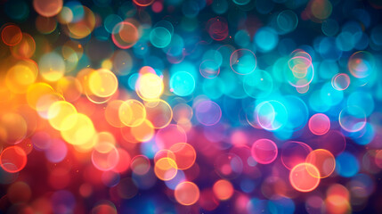 Canvas Print - festive background with natural bokeh and bright golden lights