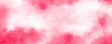 Fototapeta Konie - Soft Pink watercolor texture on white background, design soft Pink, pastel watercolor background. Grunge and textured banner with free copy space. Ink splash, reddish shadows. Fantasy light red, pink.