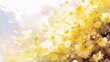 Yellow and white flower petals in a painterly style with a mostly white background