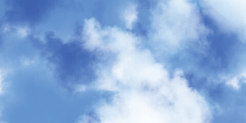 Wall Mural - Blue watercolor background. White and blue background. Soft sky cloud. Blue sky with clouds.