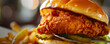 Mouthwatering Crispy Chicken Sandwich with Golden French Fries
