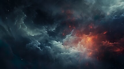Wall Mural - An ethereal space nebula with swirling red, blue, and purple hues, giving a sense of a mysterious cosmos