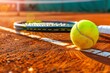 Dynamic tennis concept with female player holding ball and racke. Beautiful simple AI generated image in 4K, unique.