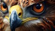 Macro shot of a raptor bird's eye conveying focus, fierceness, and the essence of predatory life in the wild