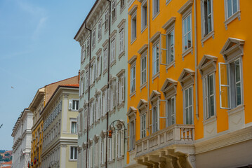 Wall Mural - Facades of historical houses in Italian city Trieste
