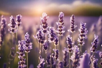 Wall Mural - lavender flowers in the morning