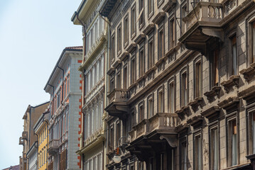 Wall Mural - Facades of historical houses in Italian city Trieste