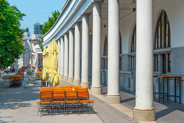 Poster - Arcade of the covered market in Ljubljana, Slovenia