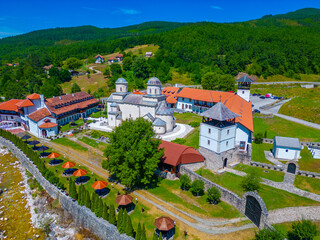 Sticker - Mileseva monastery in Serbia during a sunny day