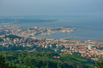 Wall Mural - Panorama view of Italian town Trieste