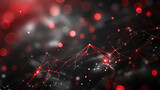 Fototapeta Przestrzenne - red big data connection background, network concept, internet visualisation, futuristic technology