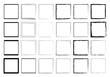 Hoja de iconos cuadrados con diferentes trazos de pincel