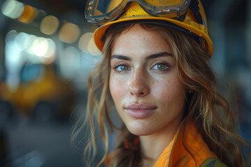 Poster - an empowered woman in the engineering field contributing to infrastructure development projects. con