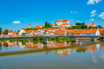 Wall Mural - Panorama view of Slovenian town Ptuj