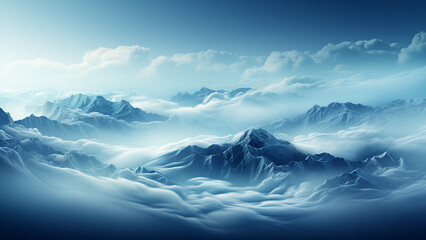 Leinwandbilder -  Panoramic image of a mountainous landscape,Generated by AI,Generated by AI