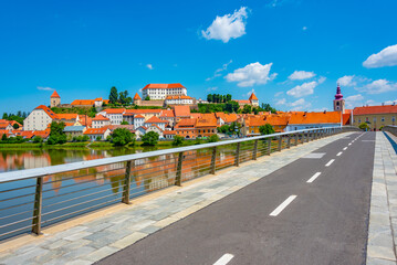 Wall Mural - Panorama view of Slovenian town Ptuj