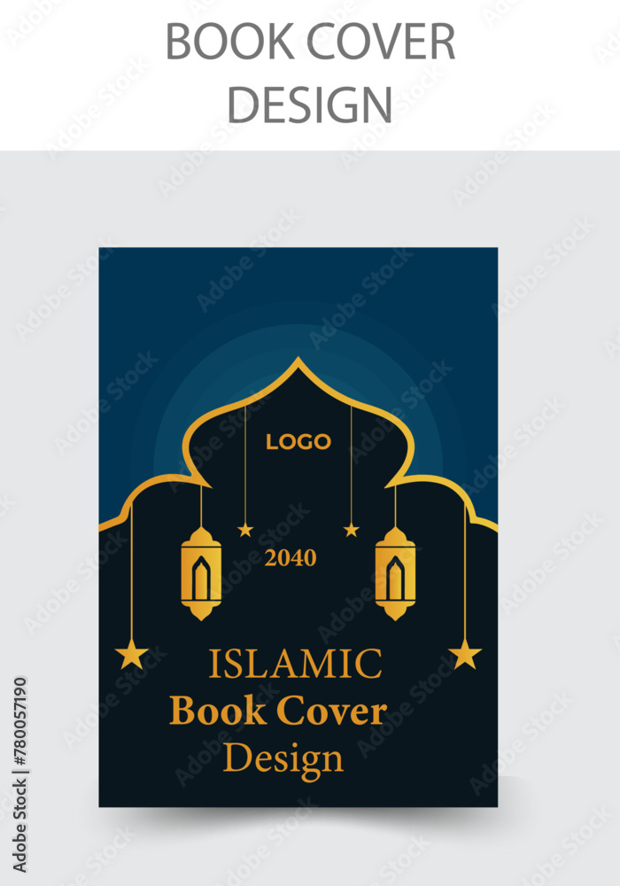 Islamic book cover design template with mockup. Stock Vector | Adobe Stock