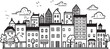Townscape Treasures: Simple Line Drawing Logo Skyline Scribbles: Vector Icon of Urban Landscape
