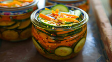Homemade Bulgarian Pickled Vegetables In Jar