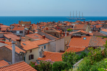 Sticker - Aerial view of Slovenian town Piran