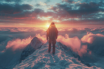 Poster - a dreamer gazing at the distant moon, imagining the possibilities that lie beyond the earth's atmosp