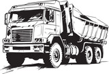 Fototapeta Koty - DumpGraffiti: Sketch Graphic of Dump Truck Icon TruckCanvas: Dump Truck Sketch Icon Design
