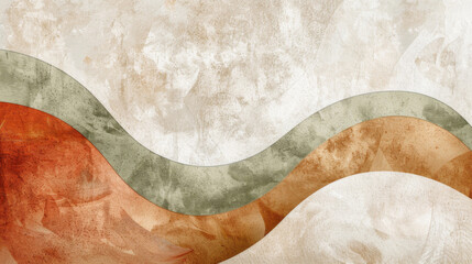 Aufkleber - Abstract earth tone waves on textured background