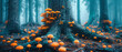 Mystical Forest Ground, Enriched with Mushrooms and Moss, A Close Encounter with Natures Small Wonders