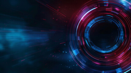 Poster - Abstract digital wallpaper featuring a glowing space portal with dynamic light effects