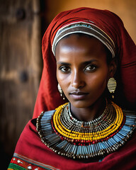 Canvas Print - Ethiopian Woman in Traditional Dress