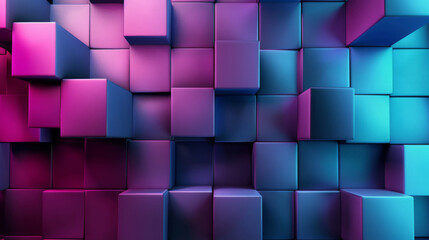 Poster - geometric abstract background with 3d cubes