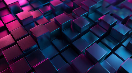 Poster - Abstract colorful 3d cube background