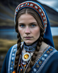 Wall Mural - Icelandic Woman in Traditional Dress