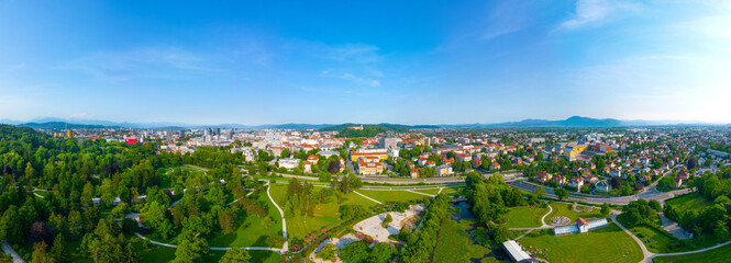 Poster - Ljubljana castle dominating skyline of the Slovenian capital