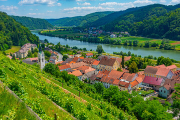 Poster - Aerial view of Sevnica village in Slovenia