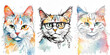 Sweet and funny animated cats.  AI generative	