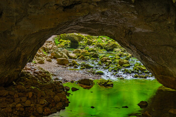 Sticker - Zeljske jamy caves at Rakov Skocjan natural park in Slovenia