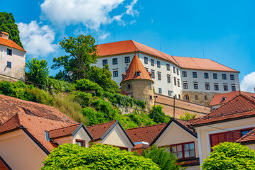 Sticker - Ptuj castle overlooking town of the same name in Slovenia