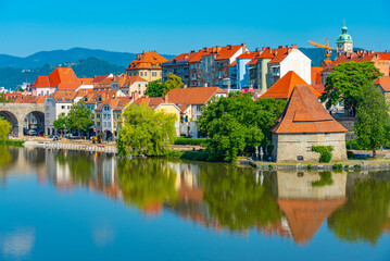 Sticker - Panorama view of Slovenian town Maribor