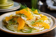 Fennel salad with oranges. Healthy kitchen. Vegetarian cuisine. Generative AI tools