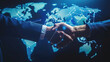 Businessman Handshake with Global Network Map