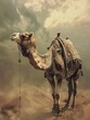 This image is created for Islamic events like Eid ul Adha, Camel, poster and copy space - generative ai