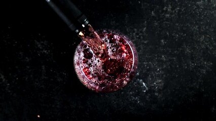 Poster - Super slow motion red wine. High quality FullHD footage