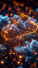 Wall Mural - online, cloud storage, contact, computing, tablet, phone home devices with online. linking computer 