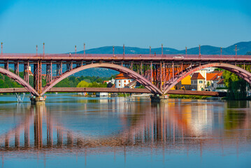 Wall Mural - Bridge over Drava river in Maribor, Slovenia