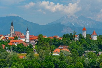 Canvas Print - Cityscape of Slovenian town Kranj