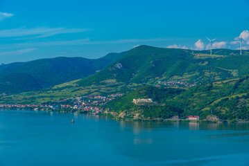 Wall Mural - Cetatea Ladislau fortress overlooking Danube at the border with