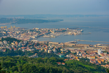 Canvas Print - Panorama view of Italian town Trieste